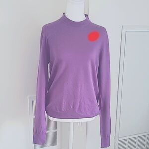Hunter Purple Merino Wool Long Sleeve Fitted Crewneck Size medium